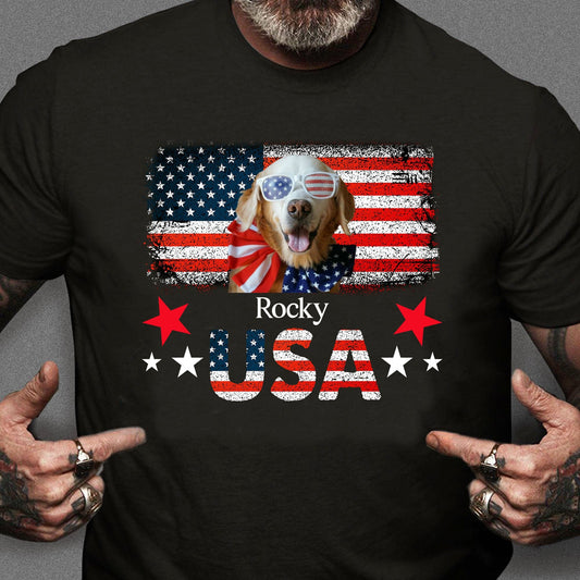 4th Of July American Dog Patriotic United States Personalized Custom Photo Dog 4Th Of July Shirt H393 890759