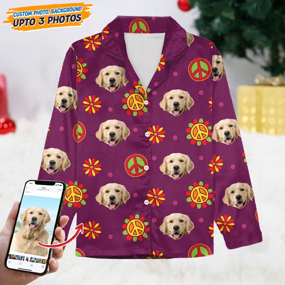 Custom Dog Photo With Decoration Hippie Pajamas T368 888882