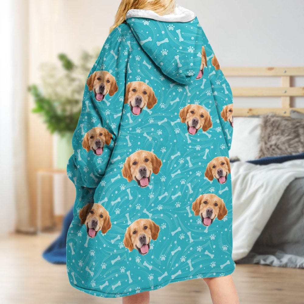 Custom Dog Photo With Tie Dye Background Hoodie Blanket N304 889366