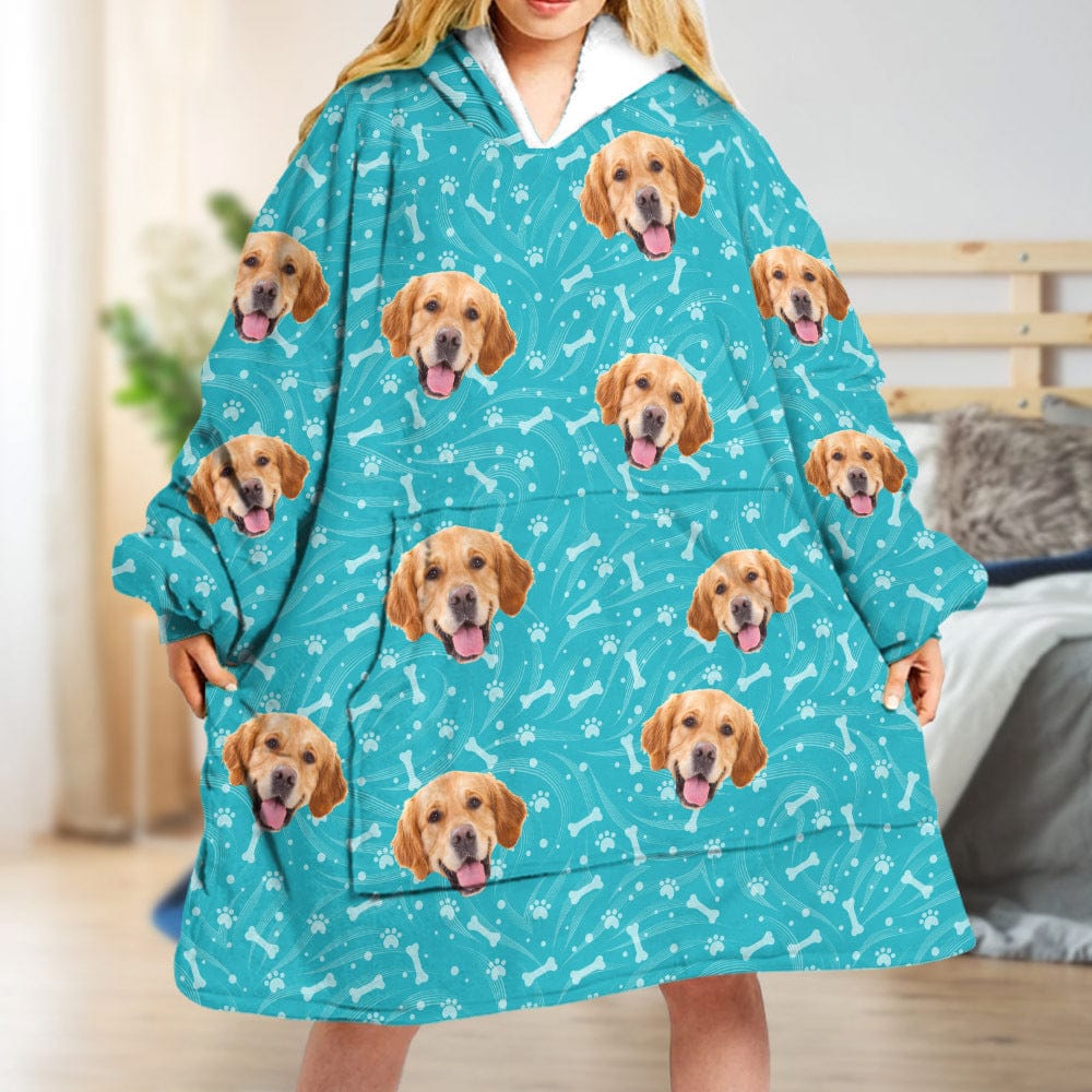 Custom Dog Photo With Tie Dye Background Hoodie Blanket N304 889366