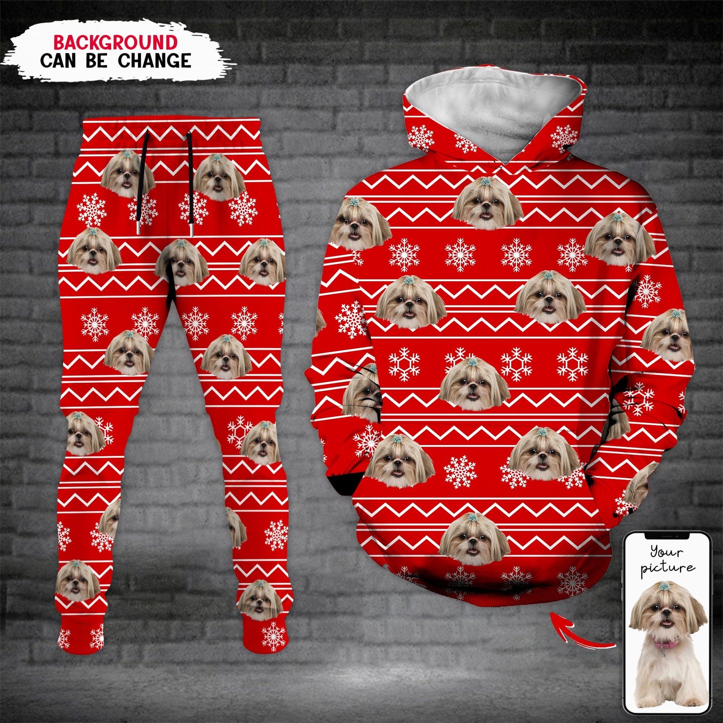 Custom Photo Dog Cat For Christmas Gift Hoodie&Sweatpants N369 HN590