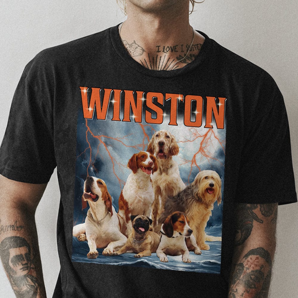 Custom Photo Retro Vintage Dog Portrait Shirt K228 889681