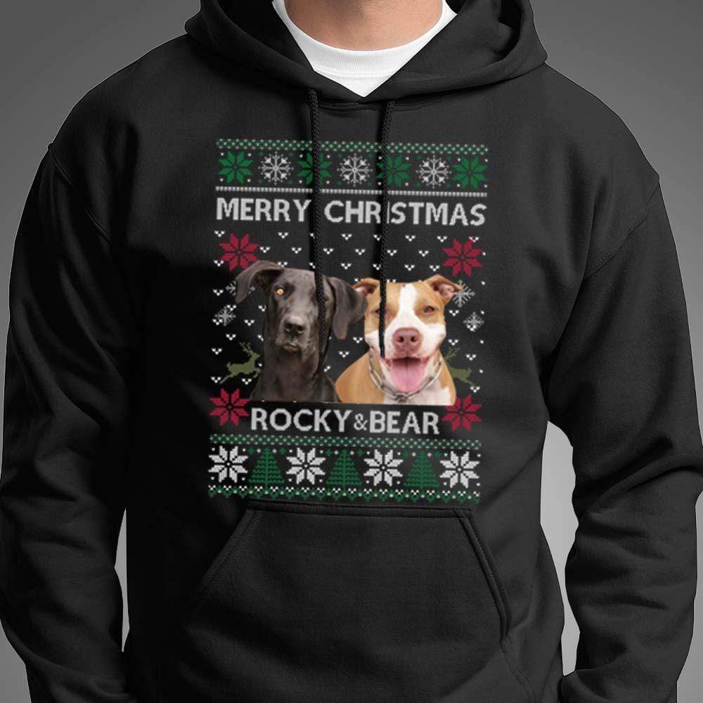 Custom Photo Ugly Christmas Ya Filthy Animal Dog Cat Sweatshirt, Dog Lover Sweater Christmas N304 889811