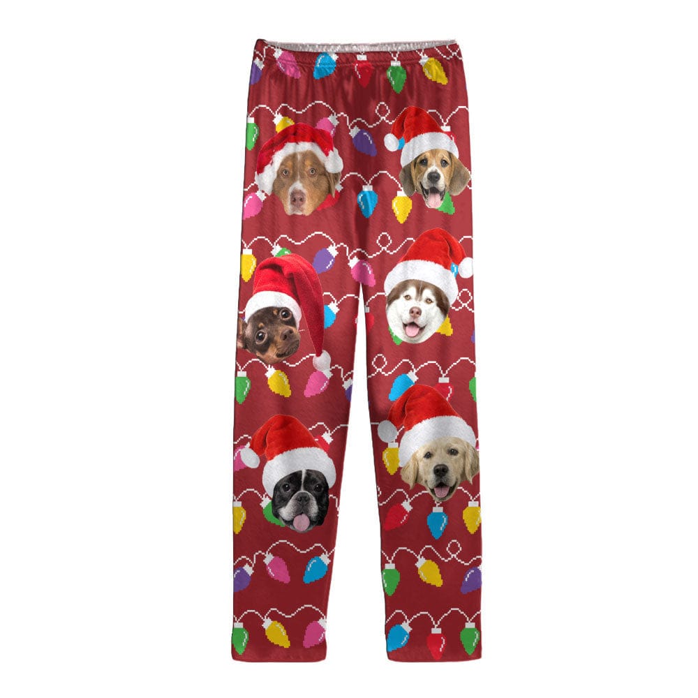 Custom Photo With Colorful Christmas Lights For Dog Lovers Pajamas N304 889916