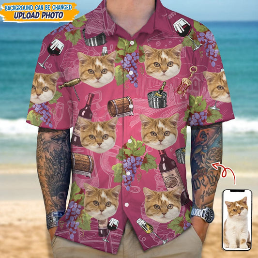 Custom Photo With Wine Glasses For Cat Lover Hawaii Shirt TA29 889365