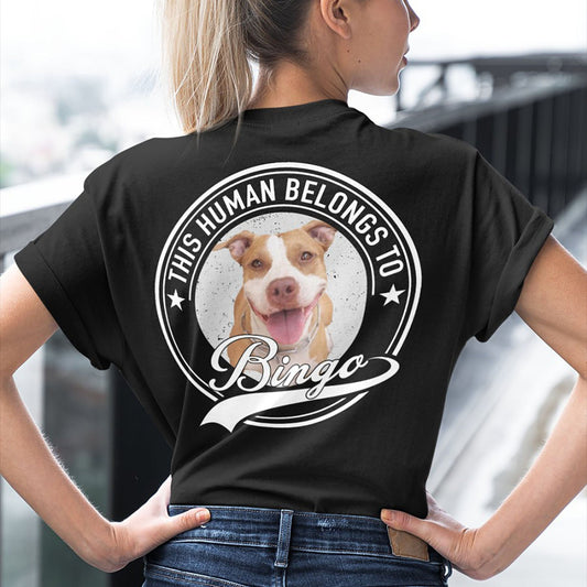 Human Belongs To Dog Cat Personalized Custom Photo Dog Cat Pet Backside Shirt TA29 889497