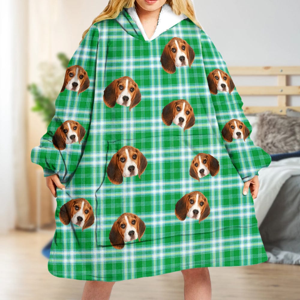 Upload Dog Photo With Pattern Hoodie Blanket N304 889354