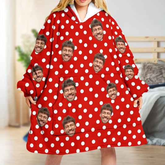 Upload Face Photo With Pattern Hoodie Blanket N304 889358